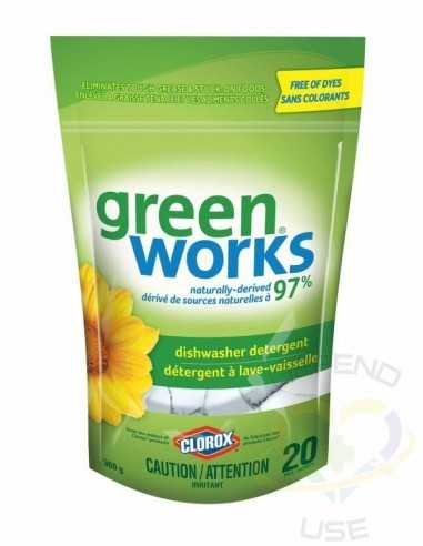 CLOROX Green Works Dishwasher Detergent Pods, 20/Bag, 8 bags/Case