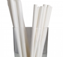 7.75'' Jumbo White Wrapped Paper Straws
