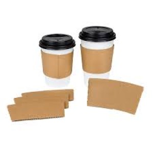 Hot Beverage Cup Sleeves , Fits 8-20oz Kraft - 1000/Case