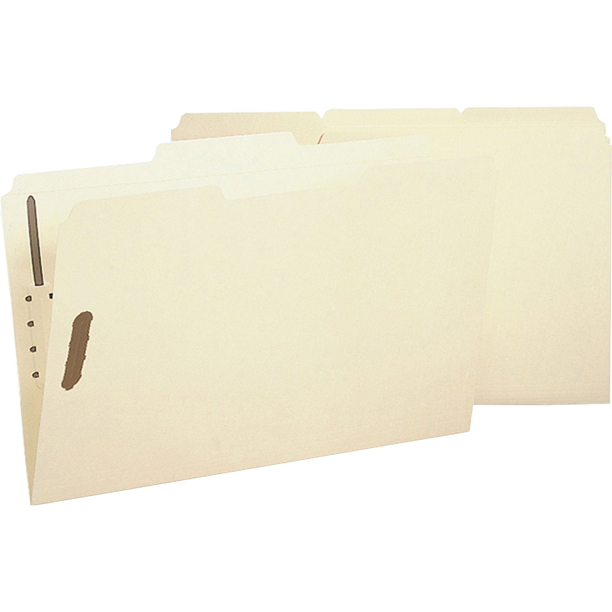 Business Source Fastener Folder - Legal - 8 1/2'' x 14'' Sheet Size - 2 Fastener(s) - 1/3 Tab Cut - Top Tab Location - Manila - Recycled - 50 / Box