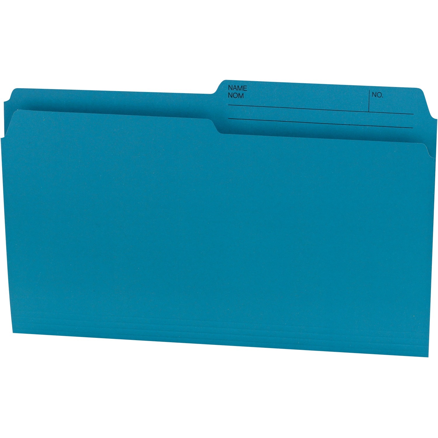 Hilroy Offix Reversable Legal Size 8 1/2'' x 14'' File Folders - Teal - Recycled - 100 / Box
