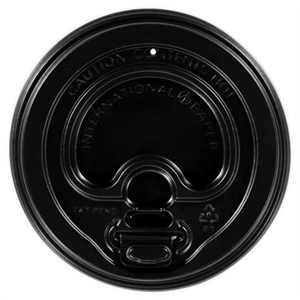 Hot Beverage Black Dome Lids with Sip Cover - 10/20 oz.- 50 lids