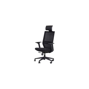 Black Office Task Chair, Commercial Grade 2 with Headrest - Each