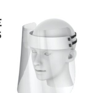 Medical Face Shield White with Clear Poly Glass - Each