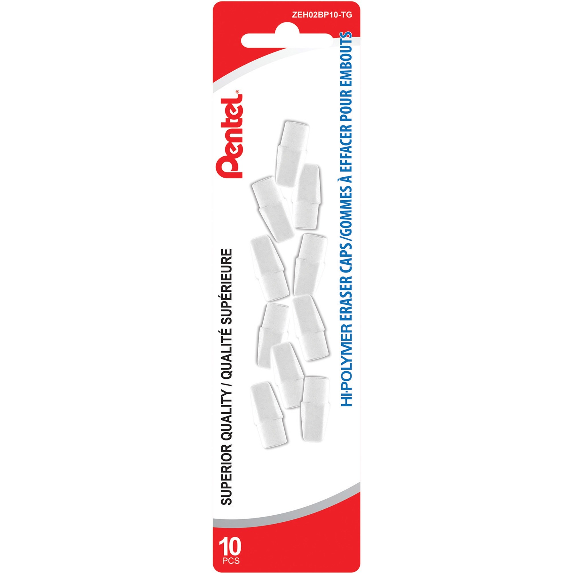 Pentel Hi-Polymer Eraser Caps - 10/Box