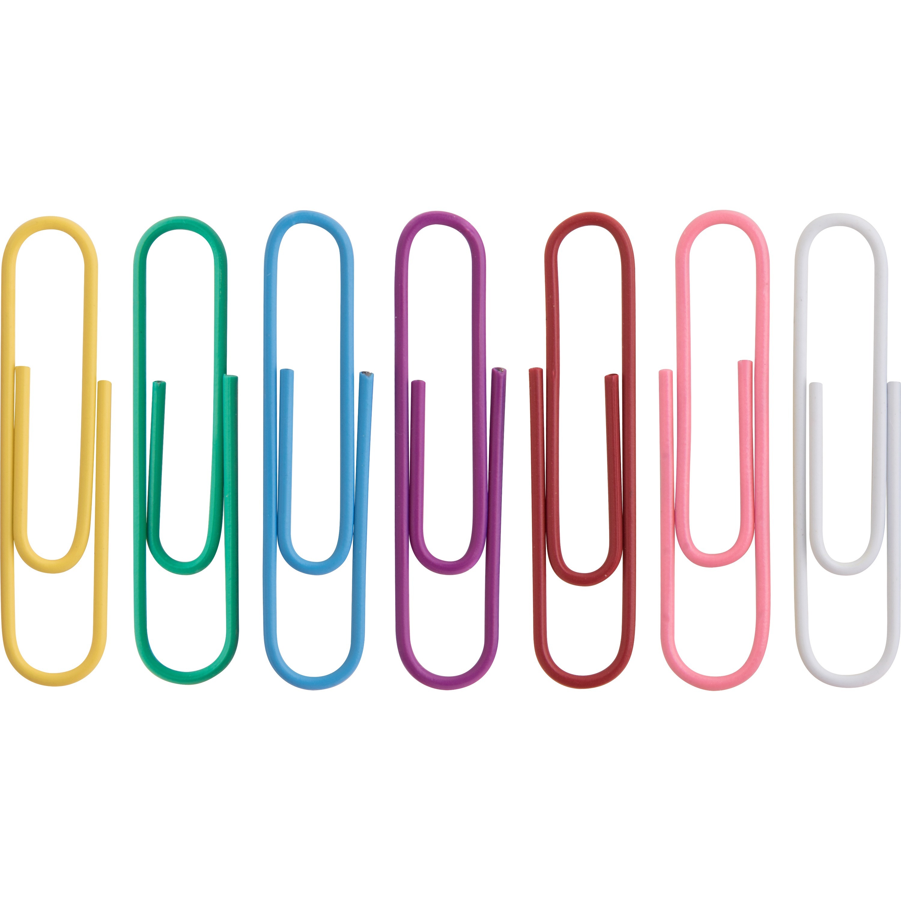 Business Source Vinyl-coated Gem Paper Clips - Small No.2 Size 500/pack