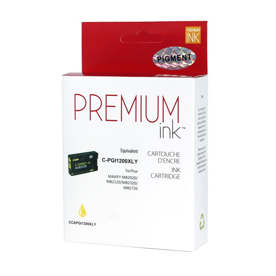 Premium Compatible Yellow Ink Pigment Cartridge for Canon PGI-1200XL