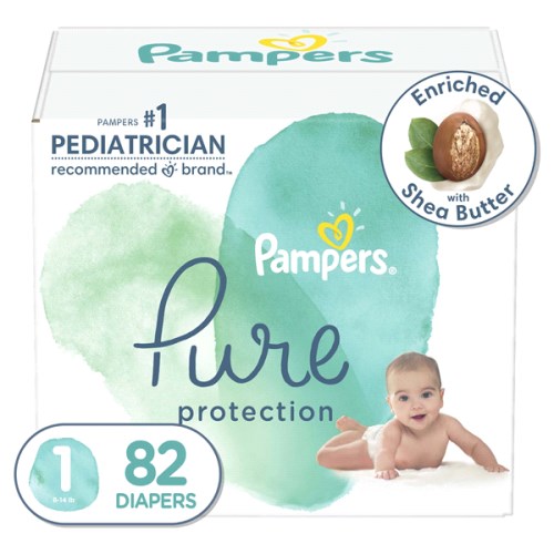 Pampers PURE Super Protection Diaper Size 1 White - 82/Case