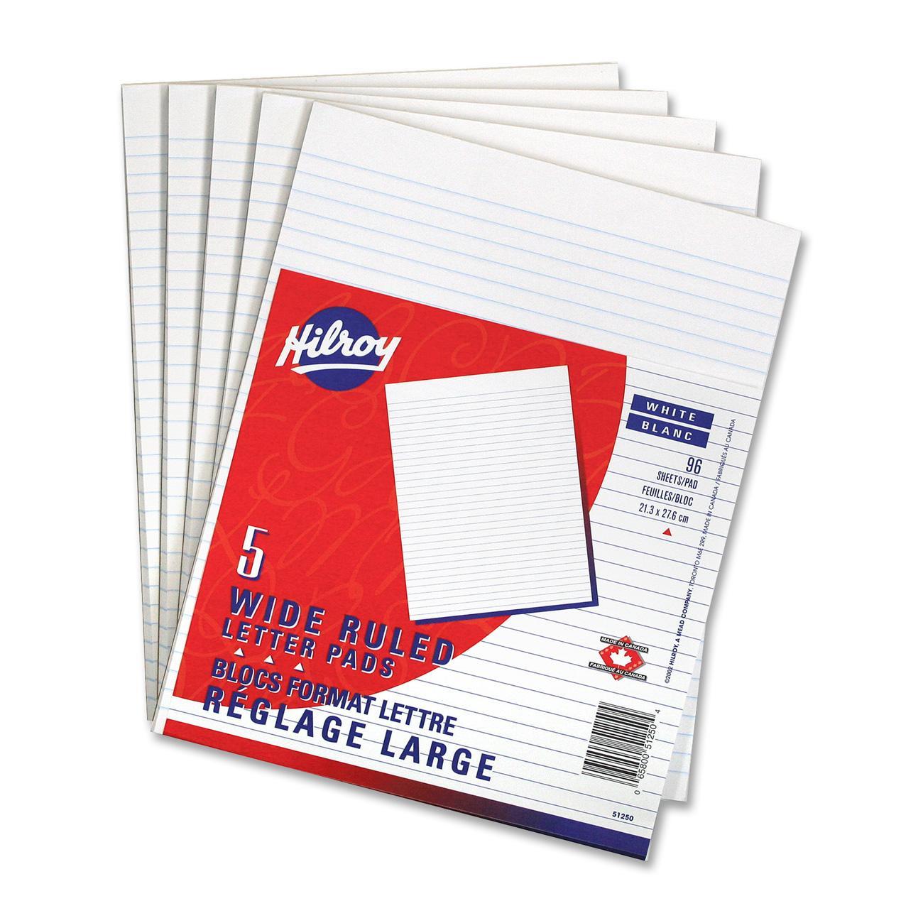 Hilroy Letter Pads Wide Ruled - 5 Pads