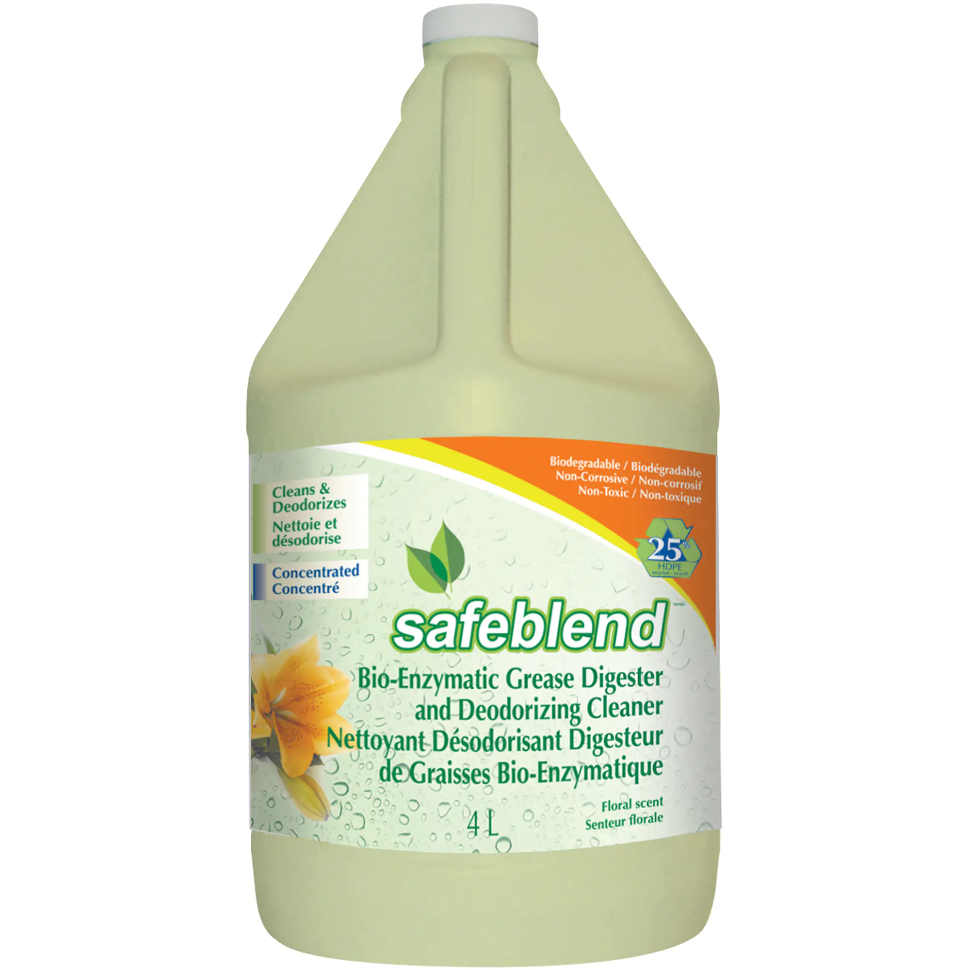 Safeblend Bioenzymatic Grease Digester & Deodorizing Cleaners, 4 x 4L/Case