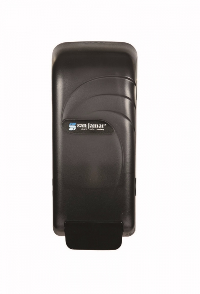 San Jamar S890TBK Wall-Mounted Oceans Soap and Hand Sanitizer Dispenser - Black Pearl