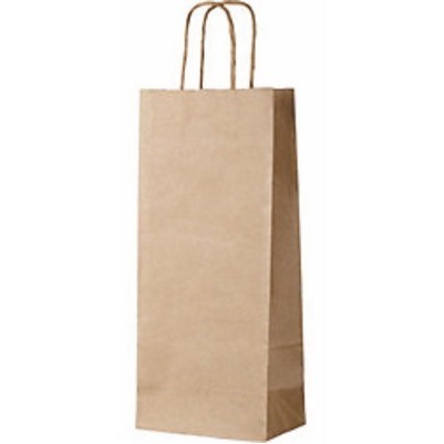 Natural Kraft Wine Paper Shopping Bag Blank - 5.9"x3.15"x13" - 250/carton
