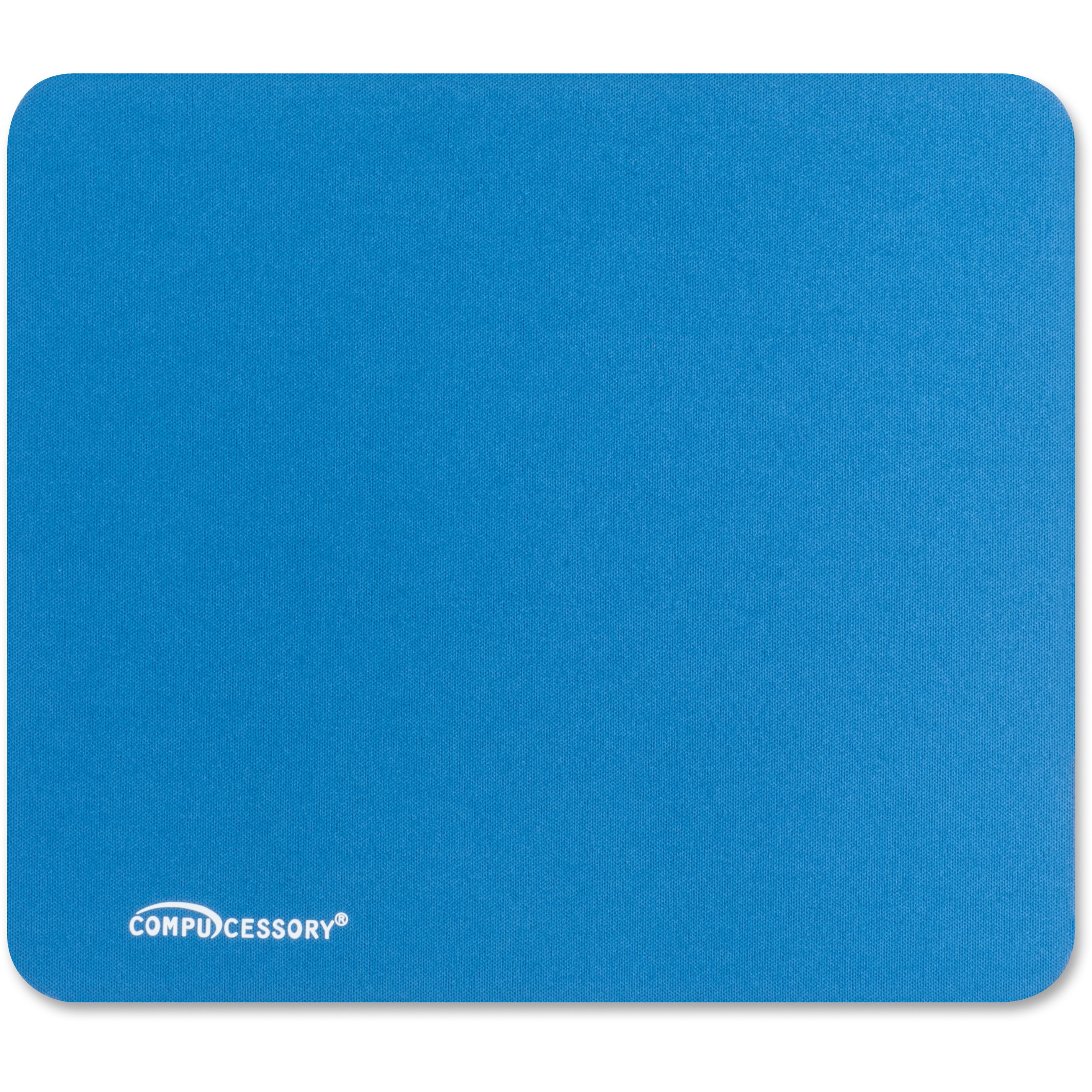Compucessory Smooth Cloth Nonskid Blue Mouse Pads - Each