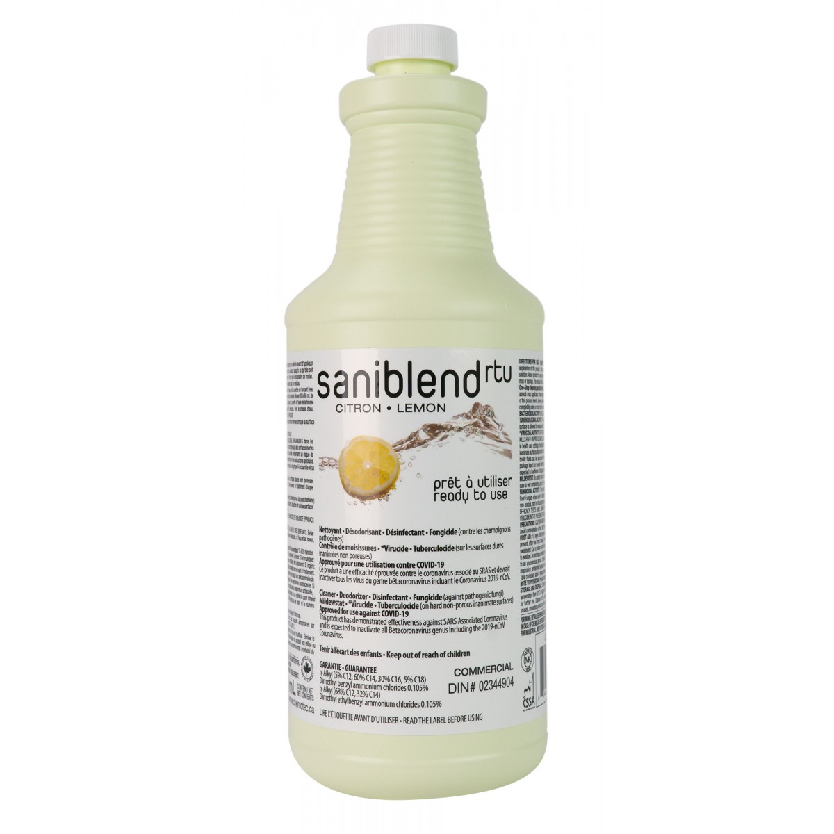 SANIBLEND RTU Ready to Use Disinfectant and Sanitizer, Lemon scent - 950ml - each