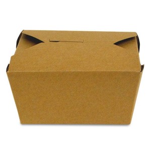 Takeout Box # 1 Kraft 4-3/8 x 3-1/2 x 2-1/2'' 4 Flap - 450/Case