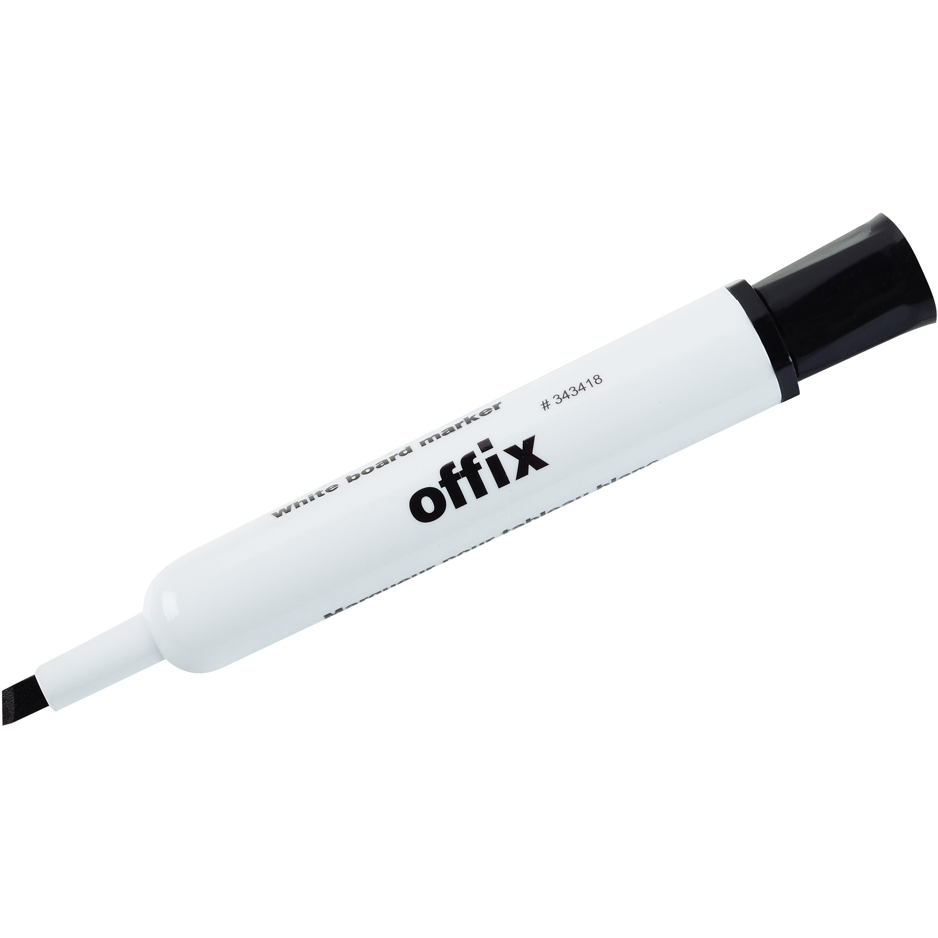 Offix Dry Erase Chisel Marker Point Style - Black Ink - Each