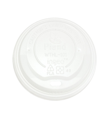 Hot Beverage Lid CPLA Translucent Dome 8 oz Compostable - 1000/Case