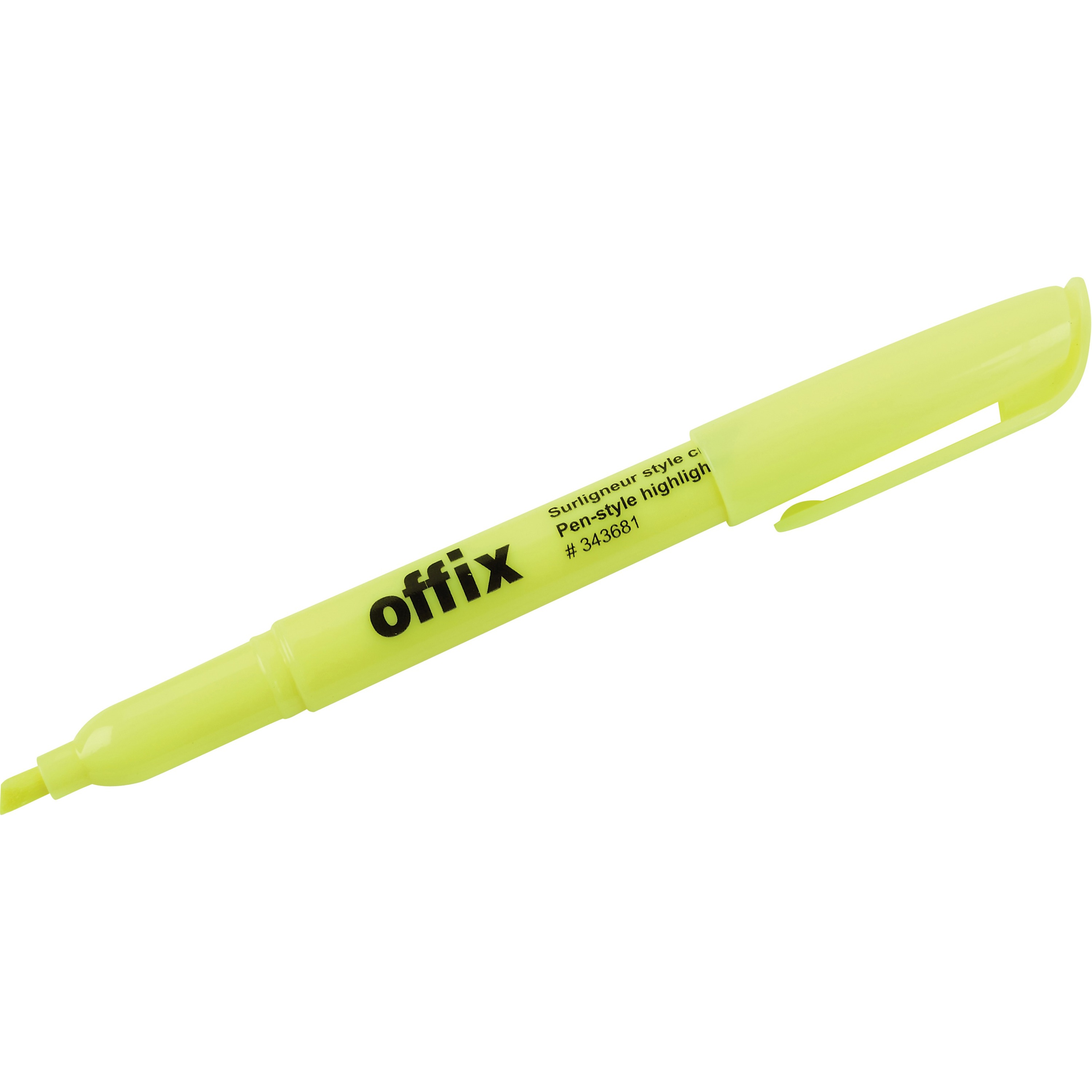 Offix Highlighter Set - Pen Style Style - Yellow - 1 Dozen
