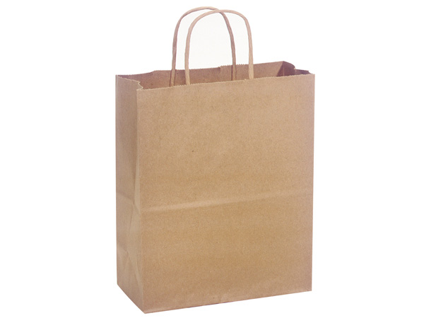 Kraft Paper Bag with Handle 10 x 5 x 10'' - 250/case