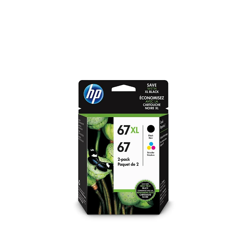 HP 67 Colour/67XL Black Ink Cartridge, Combo pack - Each