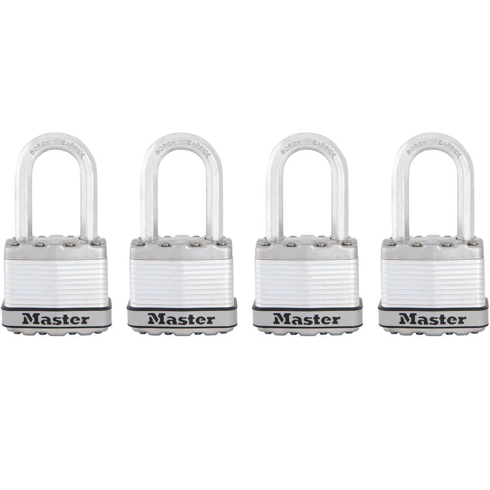 Master Lock Padlock, Magnum® Laminated Steel Lock, 1-3/4 in. Wide, M1XQLF (Pack of 4-Keyed Alike)