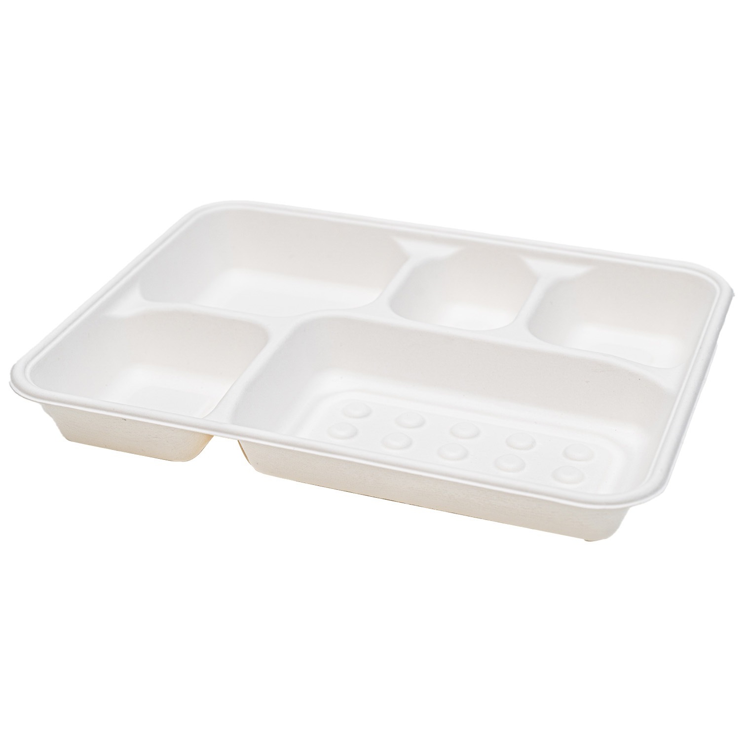Fiber Bento Box, 5-Compartment 11 x 9 x 2"- 200/Case