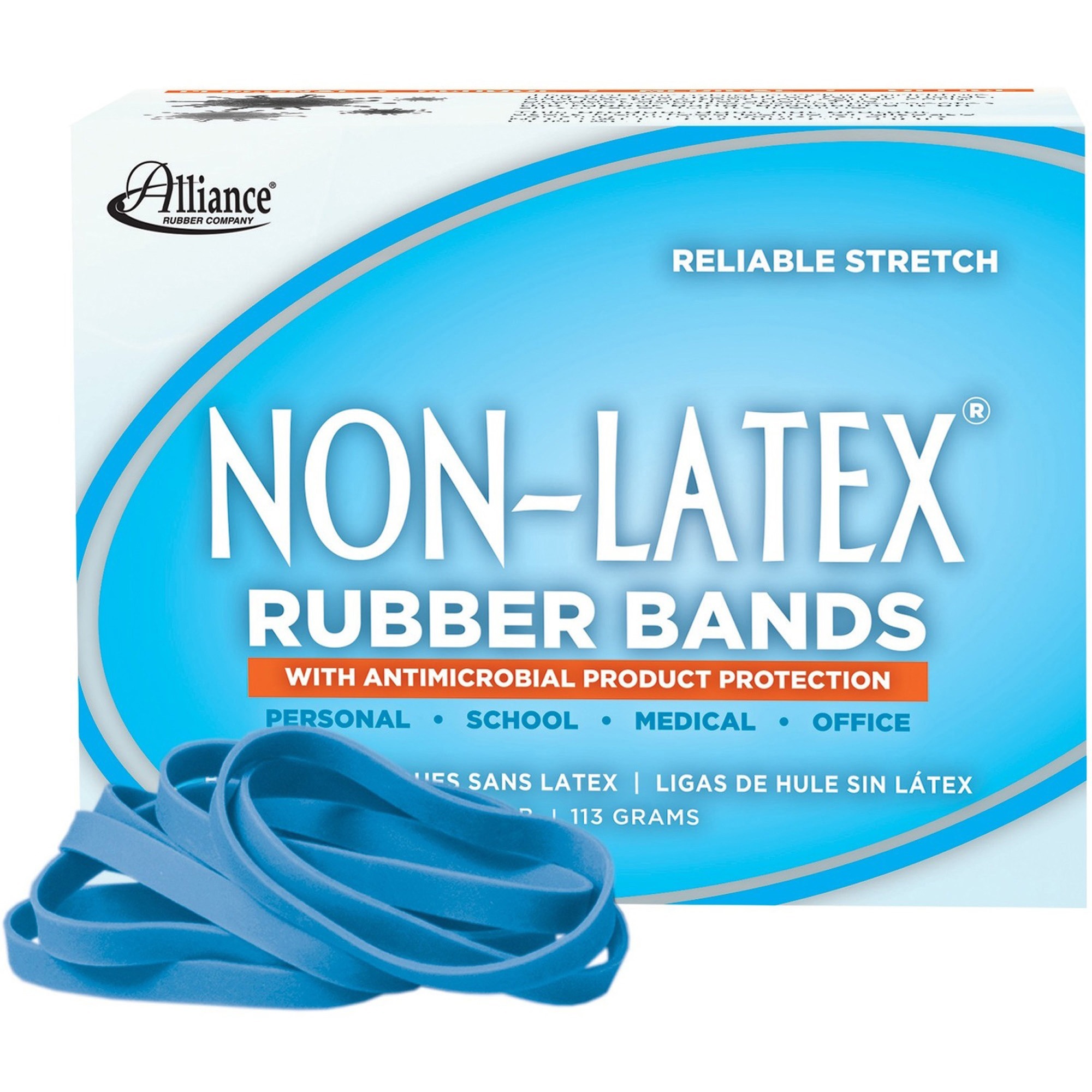 Non-Latex Rubber Bands with Antimicrobial Product Protection - 1 Box