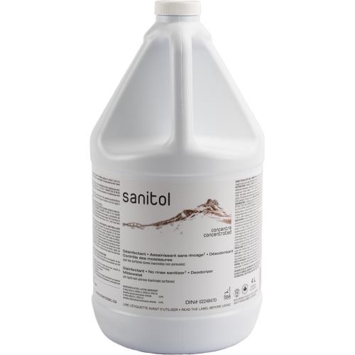 Sanitol Disinfectant Sanitizer Deodorizer, 4 L, No Rinse, Food Contact - 4/Case