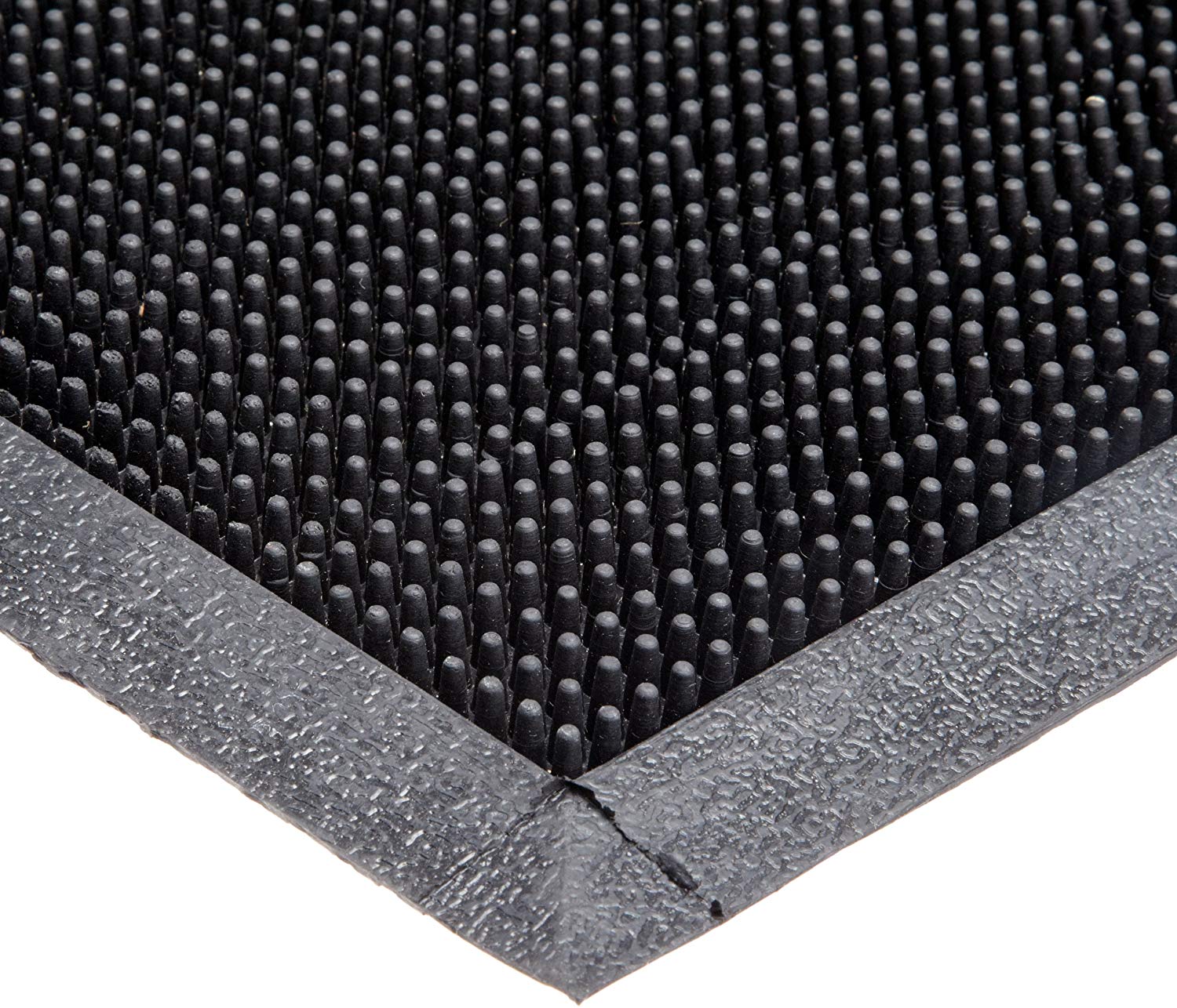 Durable Heavy Duty Rubber Fingertip Outdoor Entrance Mat, 24'' x 32'', Black = Each