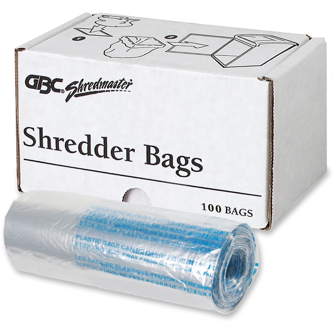 Swingline See-through Shredder Bag 30.28 L (8 gal) Poly - Clear - 100/Box
