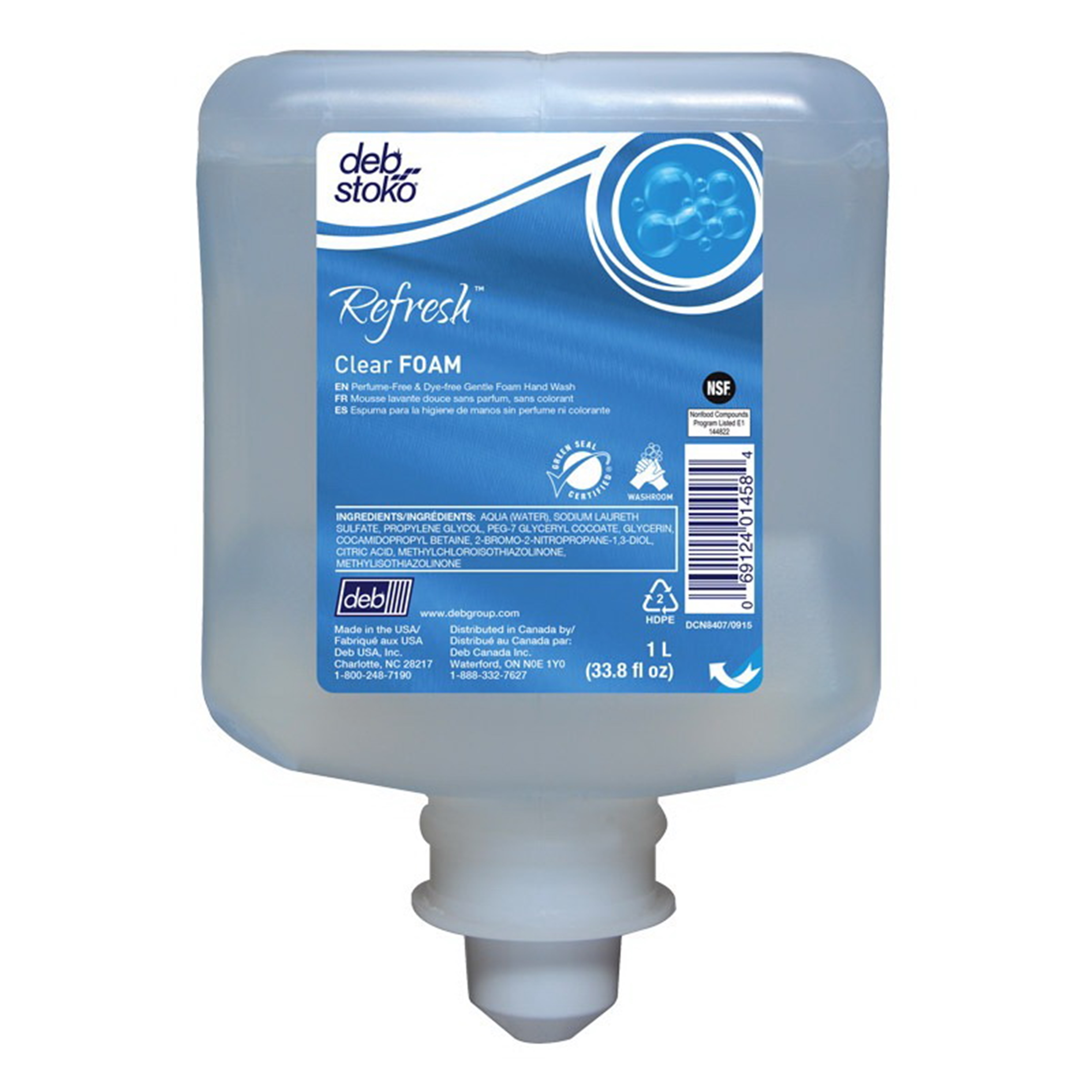 DEB Refresh Clear Foam 6 x 1 litre/Case