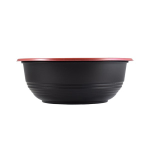 Donburi Bowl 1000 ml Red/Black w/Lid - (200Set)
