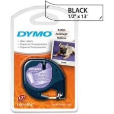 Dymo LetraTag 16952 Printer Tape Cassette - 1/2'' Width x 13 ft Length - Direct Thermal - Clear - Plastic - 1 Each