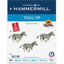 Hammermill Punched Tidal Multipurpose Paper - Letter - 8.5'' (215.9 mm) x 11'' (279.4 mm) - 20 lb Basis Weight - Recycled - 10% Recycled Content - 3 x Hole Punched - 92 Brightness - 5000 / Ca