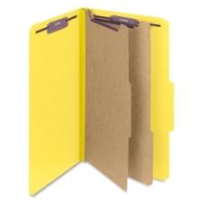 Smead 19034 Yellow Colored Pressboard Classification Folders with SafeSHIELD Fasteners - Legal - 8 1/2'' x 14'' Sheet Size - 2'' Expansion - 2/5 Tab Cut - Right Tab Location - 2 Divider(s) - 