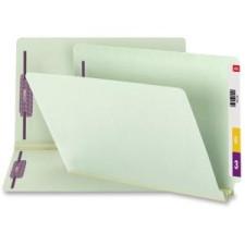 Smead 37715 Gray/Green End Tab Pressboard Fastener File Folders with SafeSHIELD Fasteners - Legal - 8 1/2'' x 14'' Sheet Size - 2'' Expansion - 25 pt. Folder Thickness - Pressboard - Gray, Gr