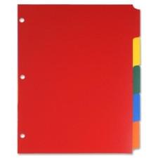 Sparco Non-Insertable Poly Index - 5 Tab(s) - Blank - 8.50'' Divider Width x 11'' Divider Length - Letter - 3 Hole Punched - Polyethylene Divider - Multicolor - 5 / Set
