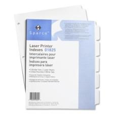 Sparco Punched Laser Index Divider - 5 Tab(s) - Blank - 8.50'' Divider Width x 11'' Divider Length - Letter - White - 5 / Pack