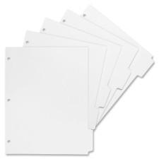 Sparco 3-Hole Letter-size Print-on Tab Dividers - 5 - Tab(s)Print-on - 8.50'' Divider Width x 11'' Divider Length - Letter - 3 Hole Punched - Bright White Paper Divider - White Paper Tab - 50