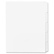 Sparco Straight Collated Index Dividers - 5 - Tab(s)Blank - 8.50'' Divider Width x 11'' Divider Length - Letter - White - White - 50 / Box