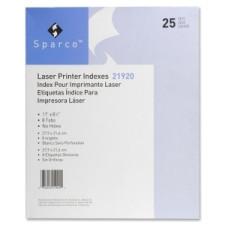 Sparco Laser Printer Index Tabs - 8 Tab(s) - Blank - 8.50'' Divider Width x 11'' Divider Length - Letter - White - 25 / Box