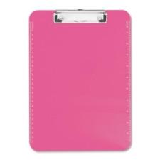 Sparco Translucent Clipboard - 9'' x 12'' - Low-profile - Plastic - Neon Pink