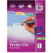 Avery Translucent Durable Write-on Divider - 5 - Tab(s)Write-on - 8.50'' Divider Width x 11'' Divider Length - Letter - 3 Hole Punched - Clear Plastic Divider - Multicolor - 5 / Set