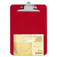 Nature Saver Recycled Clipboard - 1'' Clip Capacity - 8.50'' x 12'' - Heavy Duty - Plastic - Red