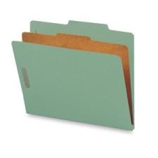Sparco Colored Classification Folder - Letter - 8 1/2'' x 11'' Sheet Size - 1 Divider(s) - Green - Recycled - 10 / Box