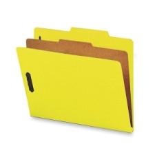 Sparco Colored Classification Folder - Letter - 8 1/2'' x 11'' Sheet Size - 1 Divider(s) - Yellow - Recycled - 10 / Box