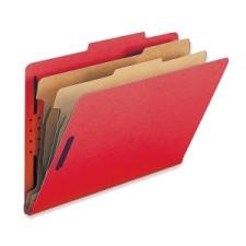 Sparco Classification Folder - Legal - 8 1/2'' x 14'' Sheet Size - 2 Divider(s) - Bright Red - Recycled - 10 / Box