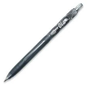 Zebra Pen OLA Ballpoint Pen - Medium Pen Point Type - 1 mm Pen Point Size - Black Ink - Black Translucent Barrel - 12/Pack