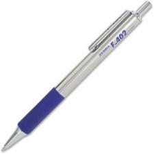 Zebra Pen F-402 Retractable Ballpoint Pen - Fine Pen Point Type - 0.7 mm Pen Point Size - Refillable - Blue Ink - Stainless Steel Barrel - 1 Each