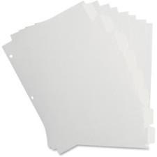 Business Source Erasable Tab Index - 8 - Tab(s)Write-on x 1.25'' Tab Width - 8.50'' Divider Width x 11'' Divider Length - Letter - 3 Hole Punched - White - White Mylar Tab - 8 / Set